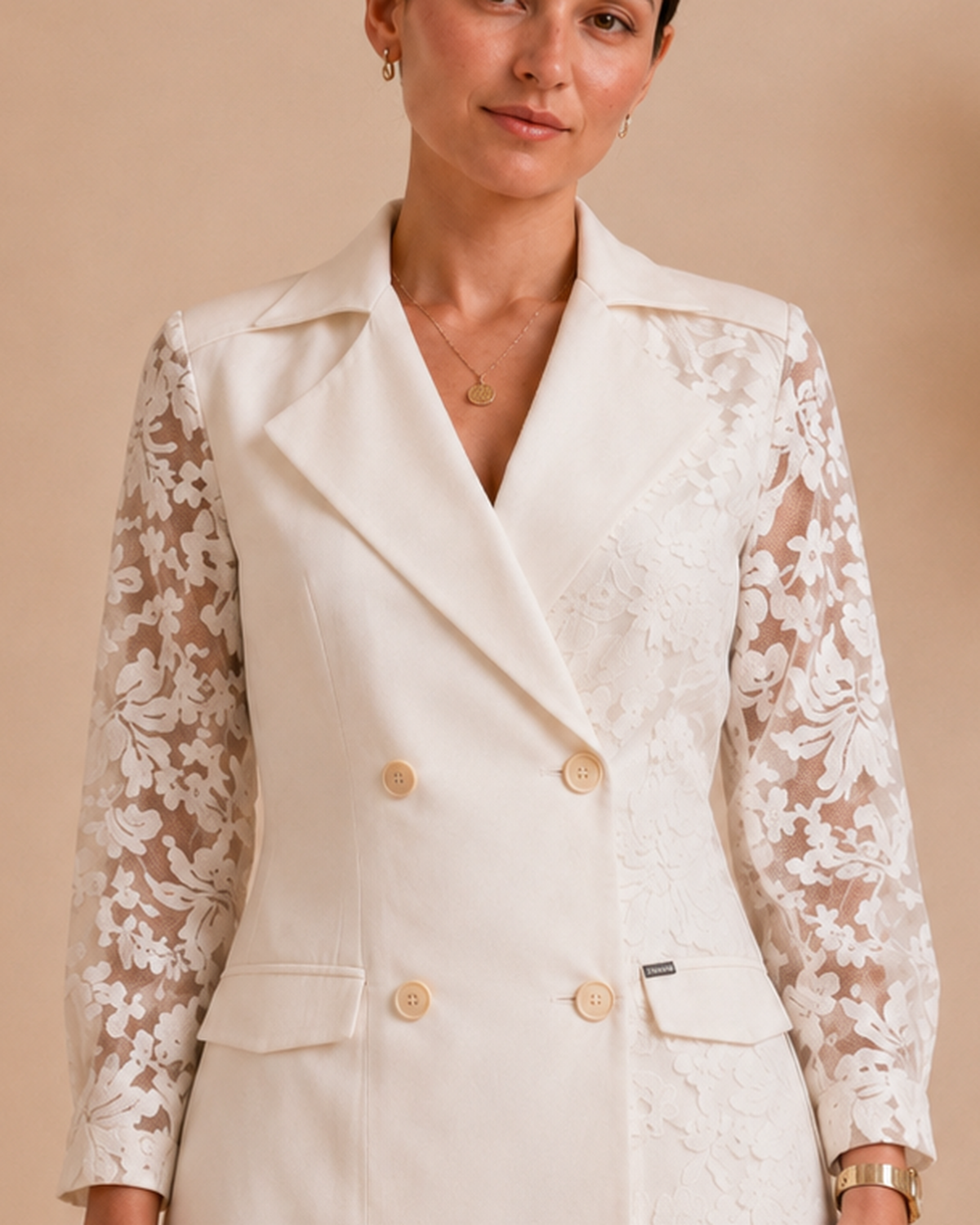 White Lace Tailored Blazer