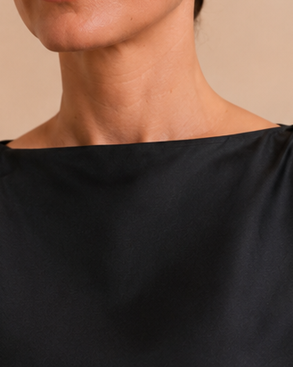 Black Satin Cape Sleeve Maxi Dress