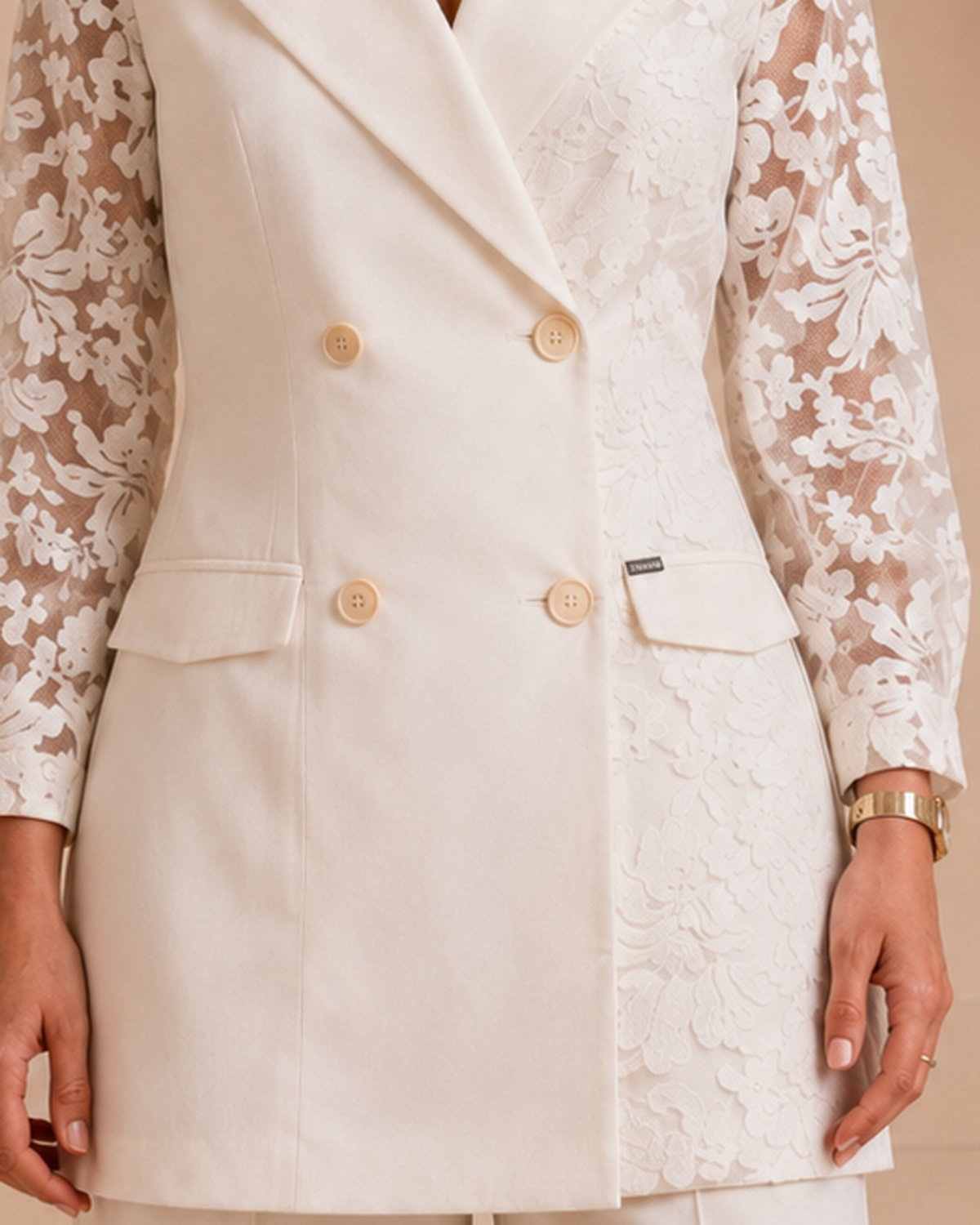 White Lace Tailored Blazer