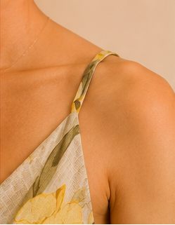 Yellow Bloom Asymmetric Two-Piece Set