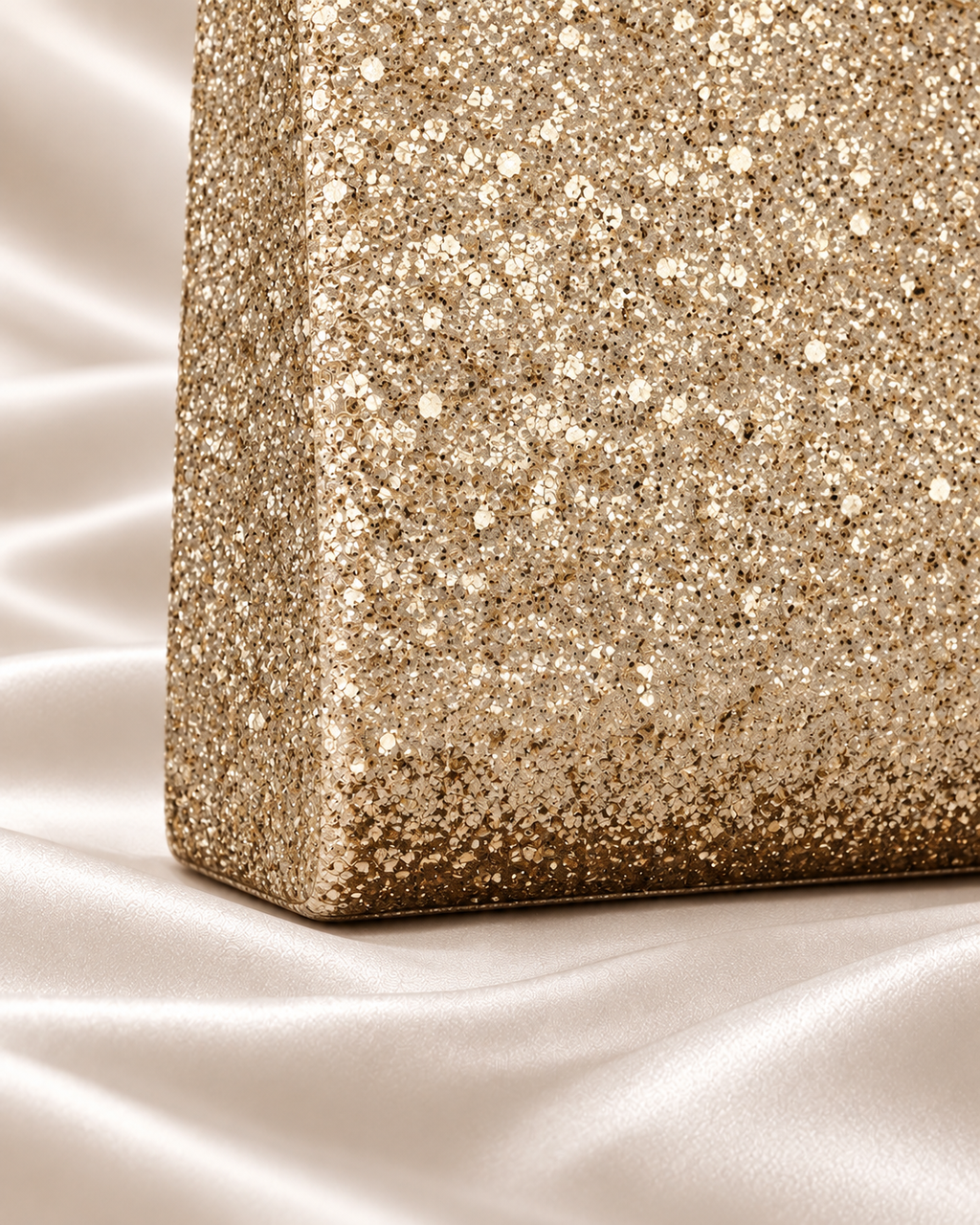 Golden Sparkle Oval Handle Evening Bag