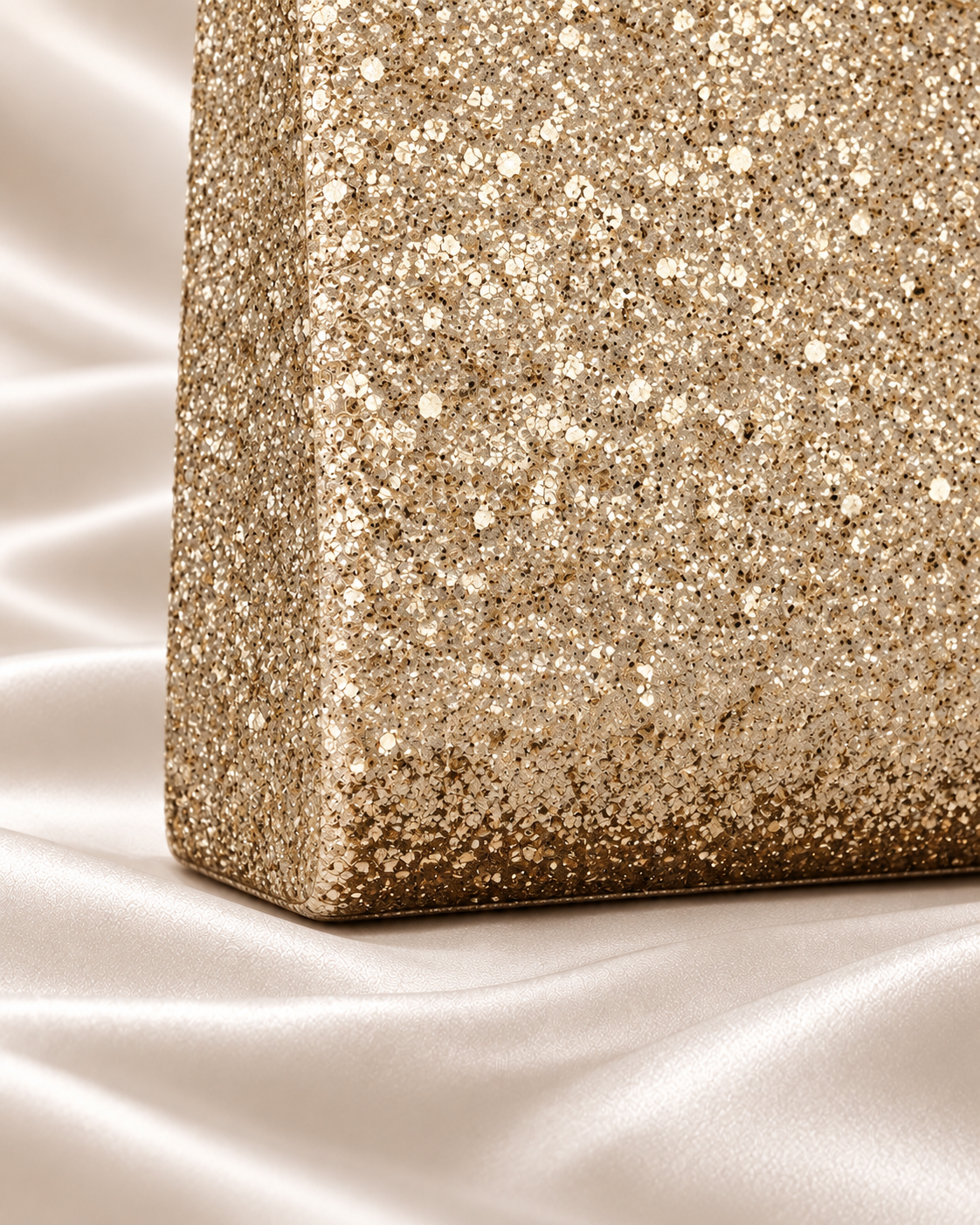 Golden Sparkle Oval Handle Evening Bag