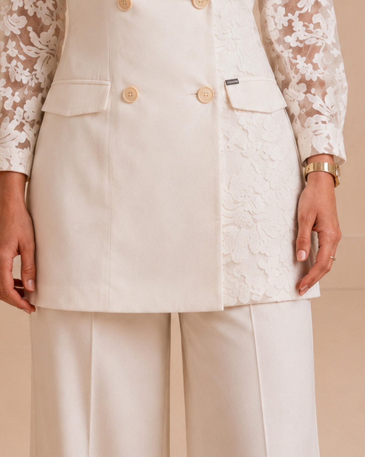 White Lace Tailored Blazer