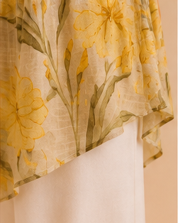 Yellow Bloom Asymmetric Two-Piece Set
