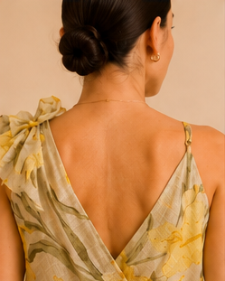 Yellow Bloom Asymmetric Two-Piece Set