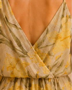 Yellow Bloom Asymmetric Two-Piece Set
