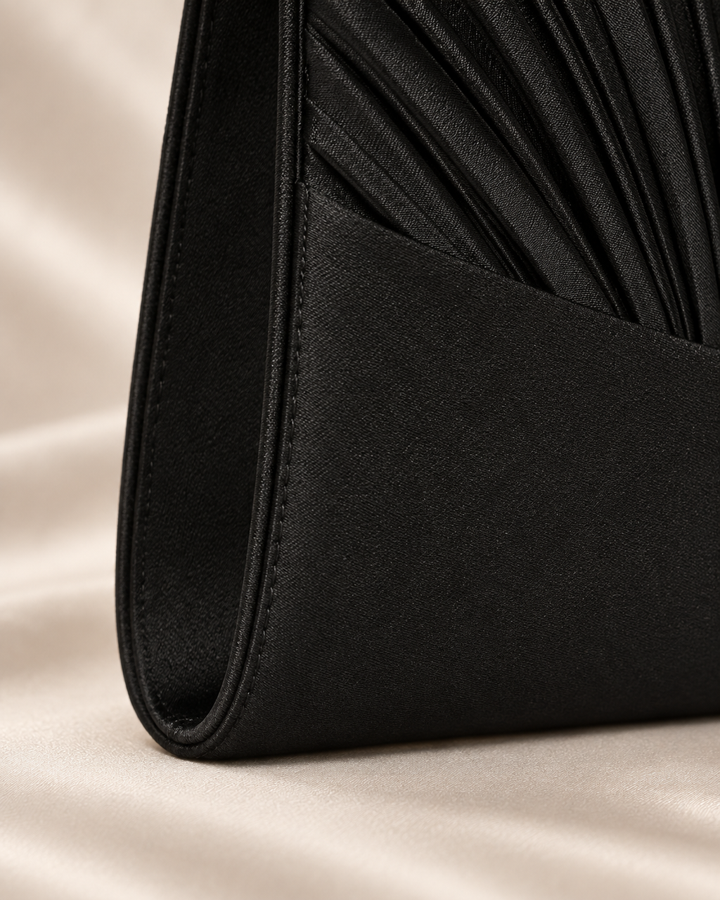 Midnight Crystal Pleated Clutch