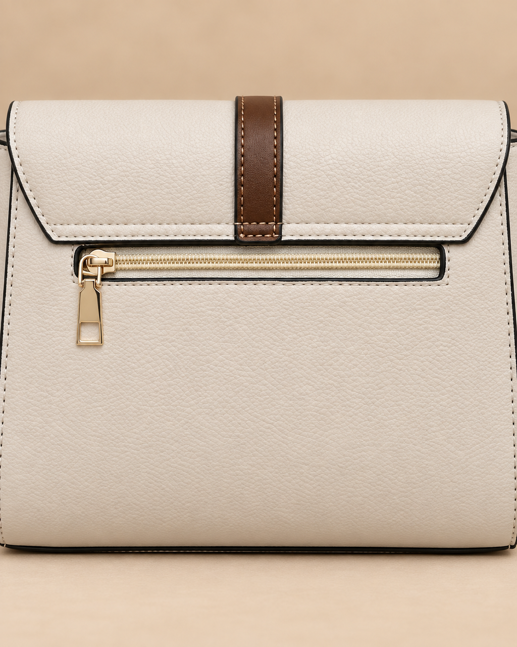 Ivory & Mocha Contrast Crossbody Bag