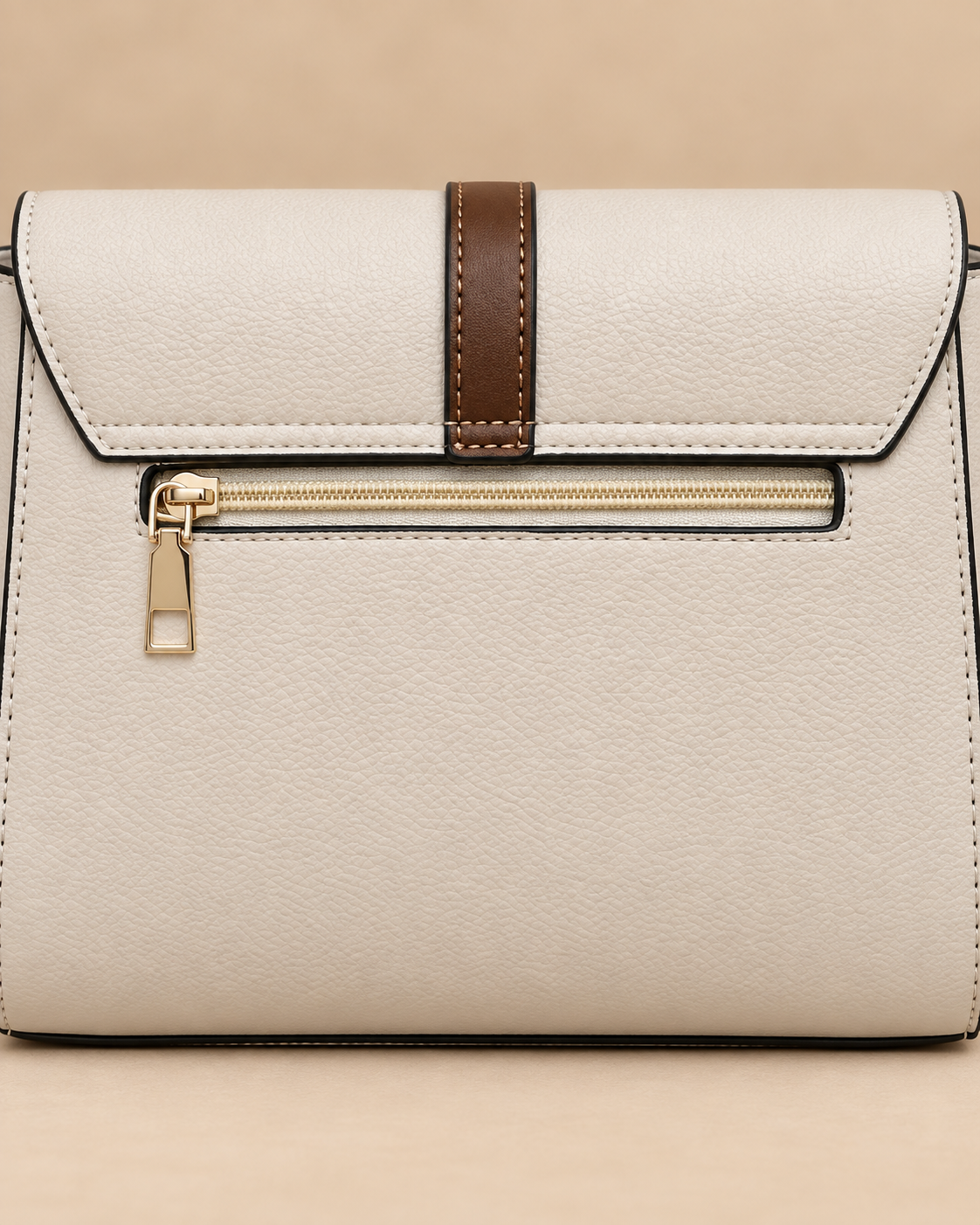 Ivory & Mocha Contrast Crossbody Bag