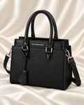 Noir Structured Textured Handbag