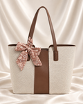 Paisley Bow Contrast Tote Bag