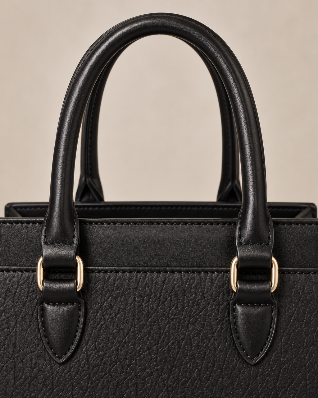 Noir Structured Textured Handbag