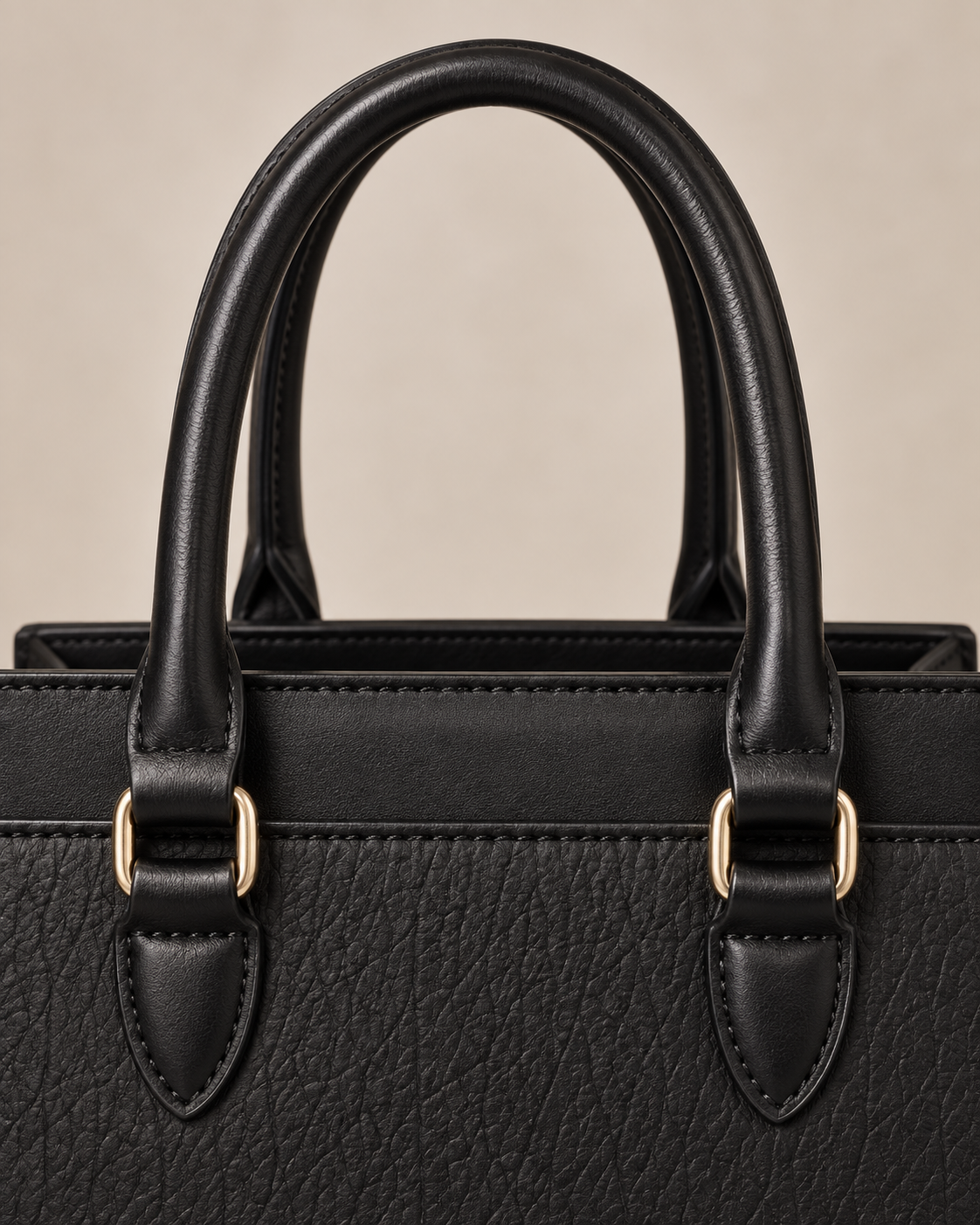 Noir Structured Textured Handbag