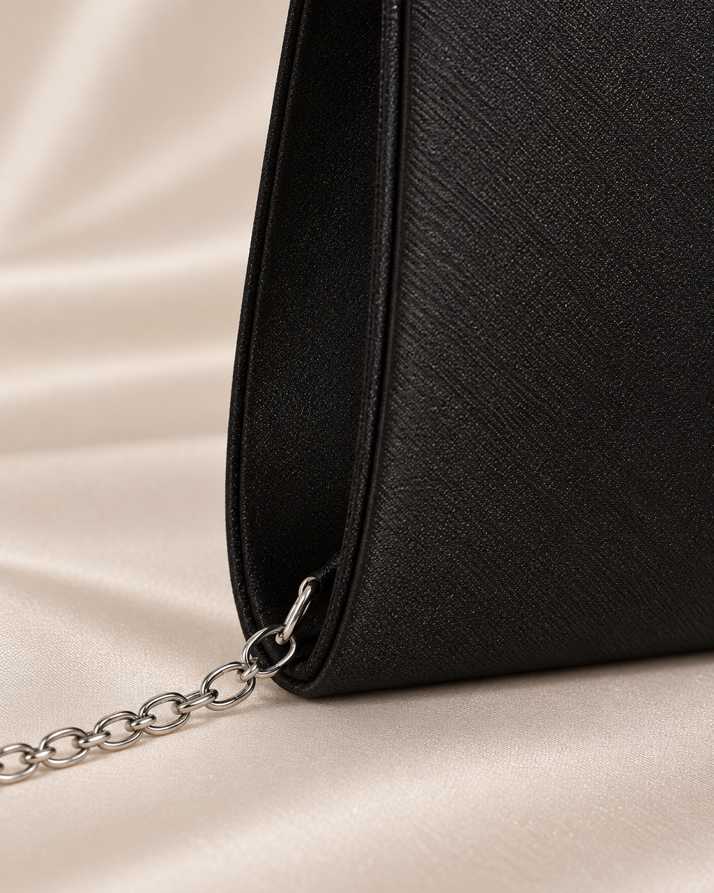 Midnight Crystal Pleated Clutch