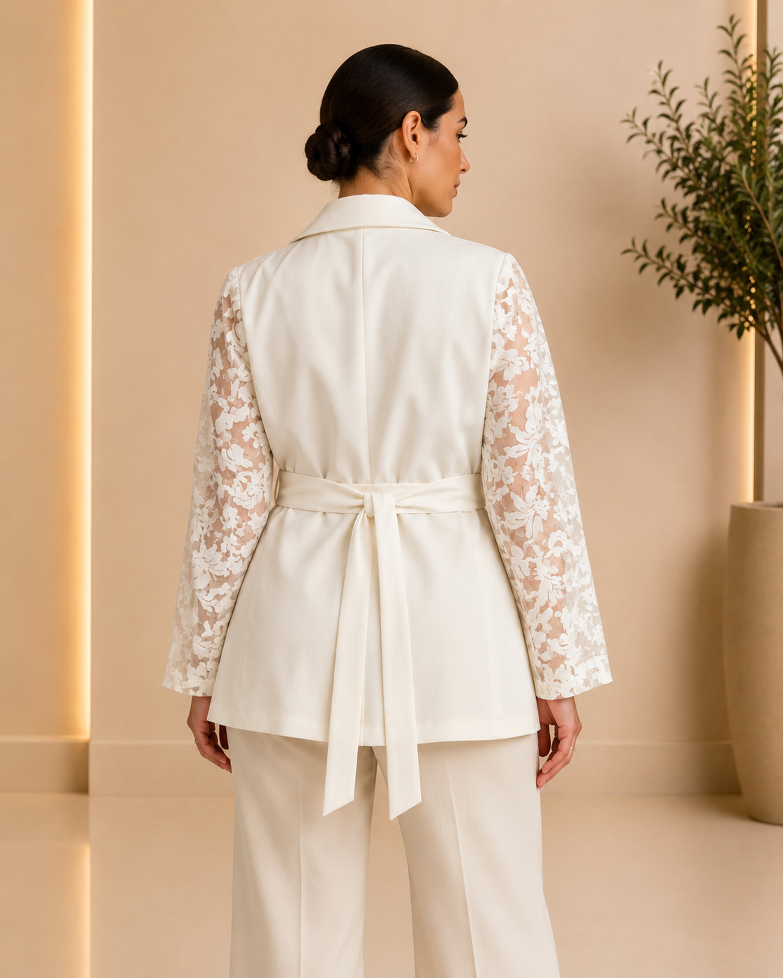 White Lace Tailored Blazer