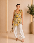 Yellow Bloom Asymmetric Two-Piece Set