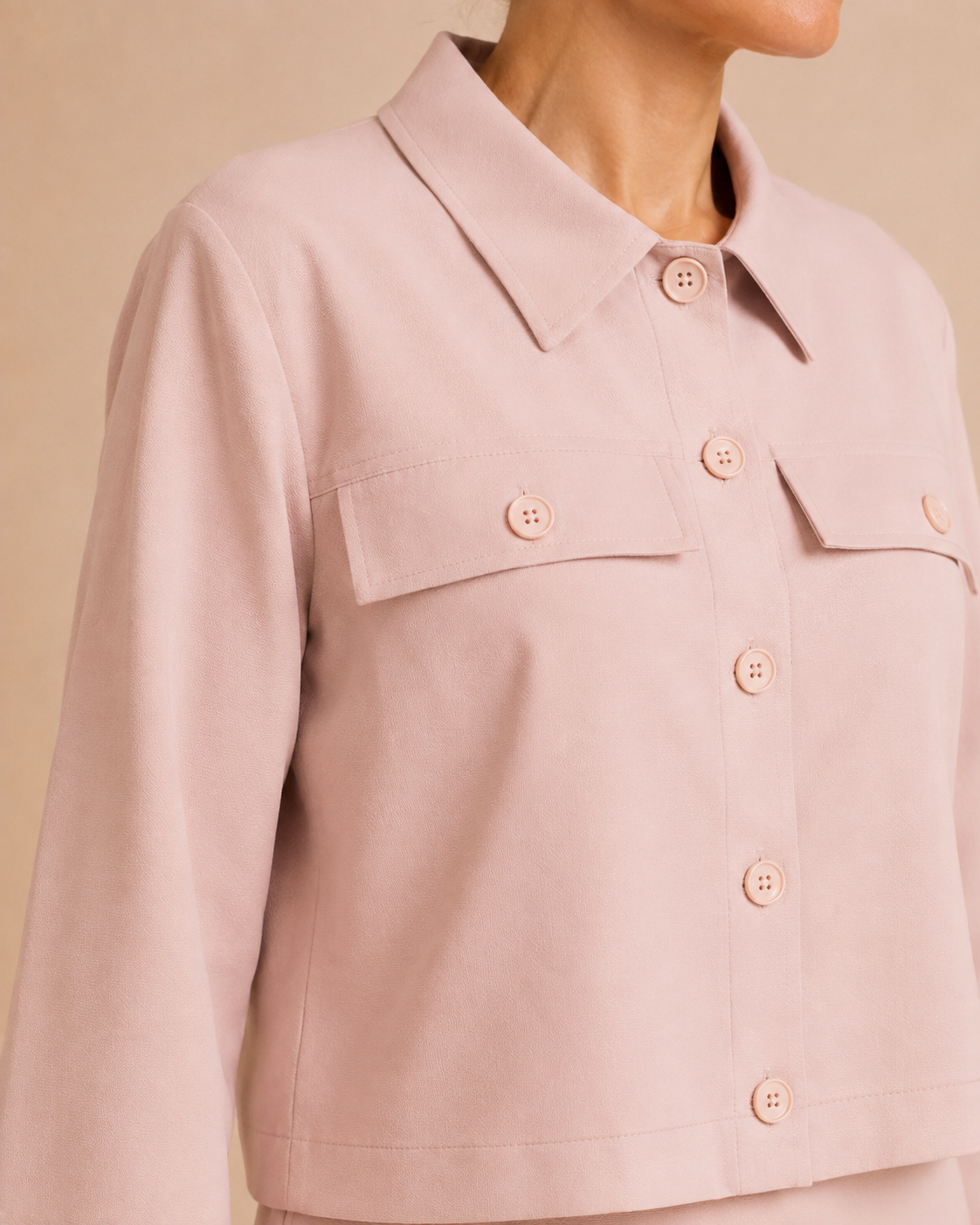 Blush Pink Two-Piece Skirt Set