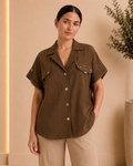 Brown Utility Detail Shirt