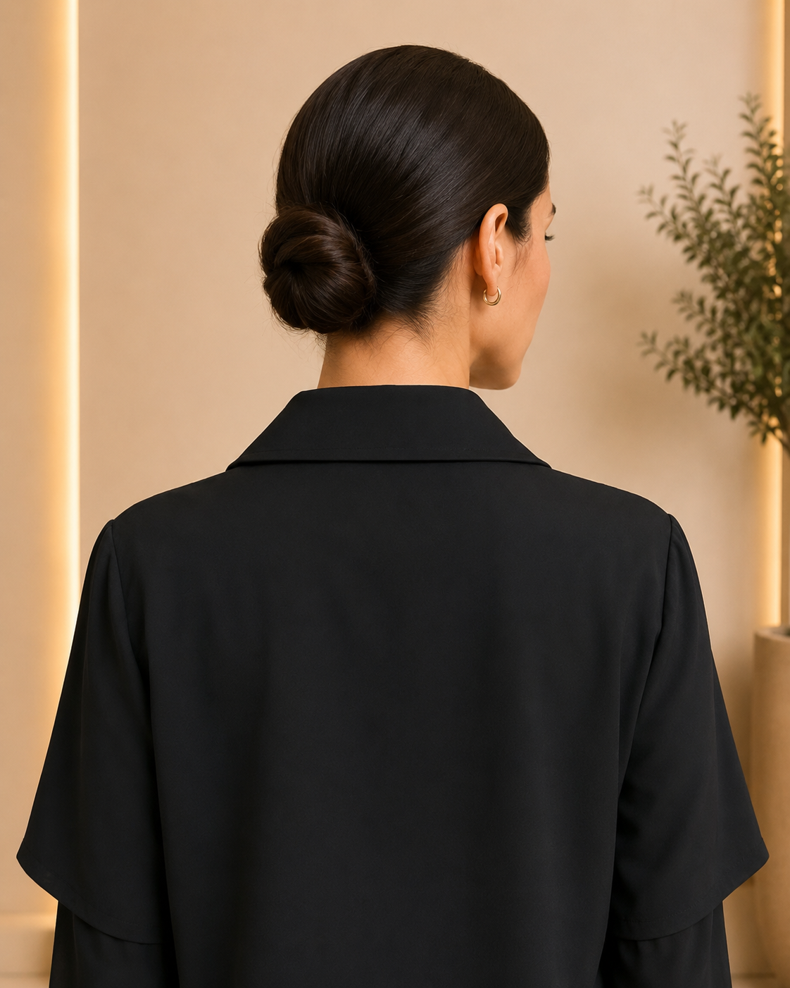 Metallic Lace Layered Black Shirt