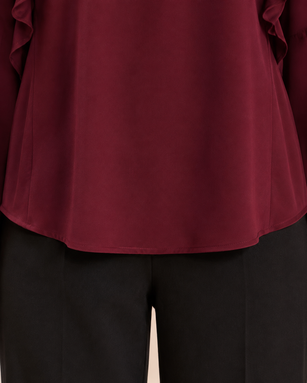 Burgundy Ruffle Sequin Blouse
