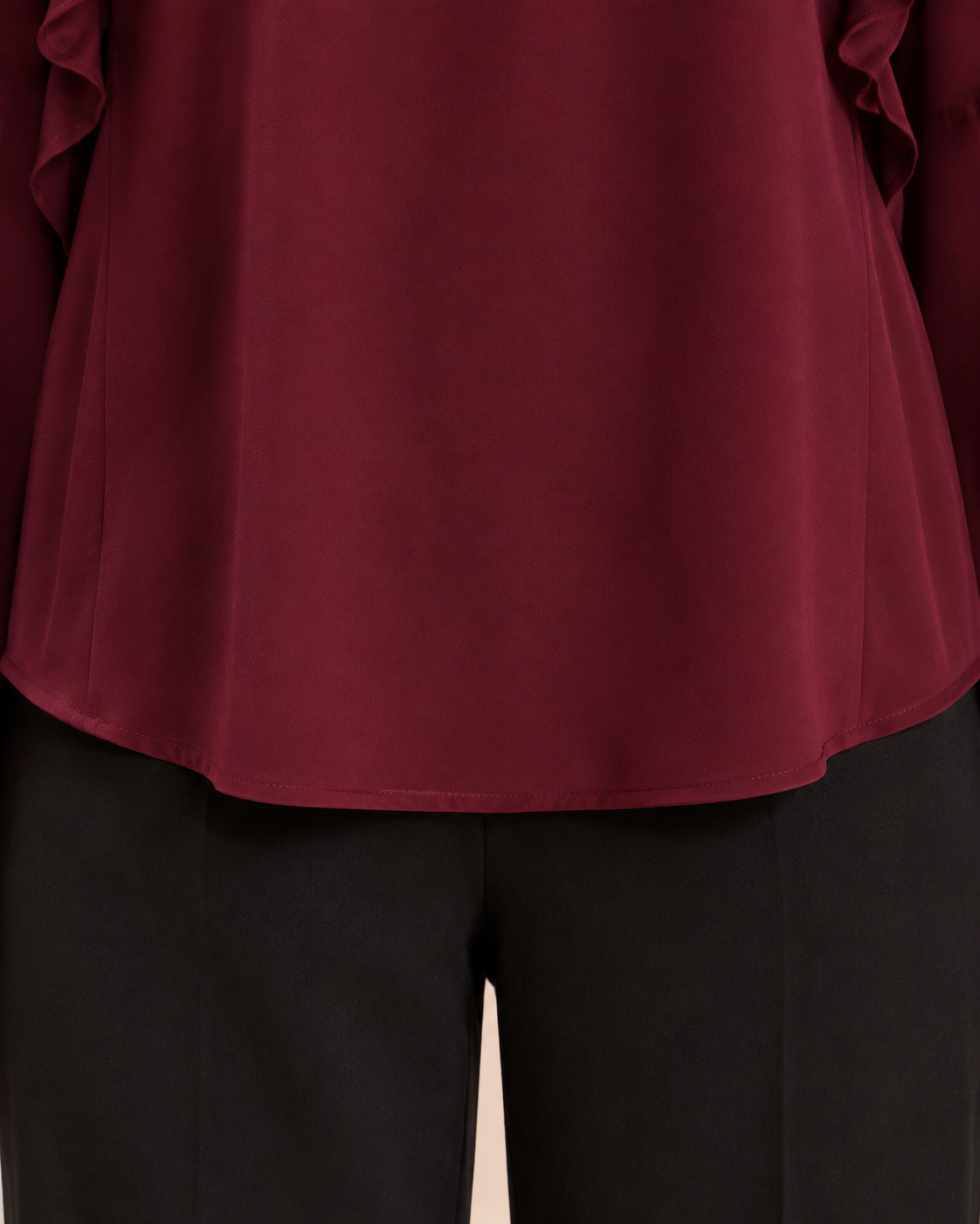 Burgundy Ruffle Sequin Blouse