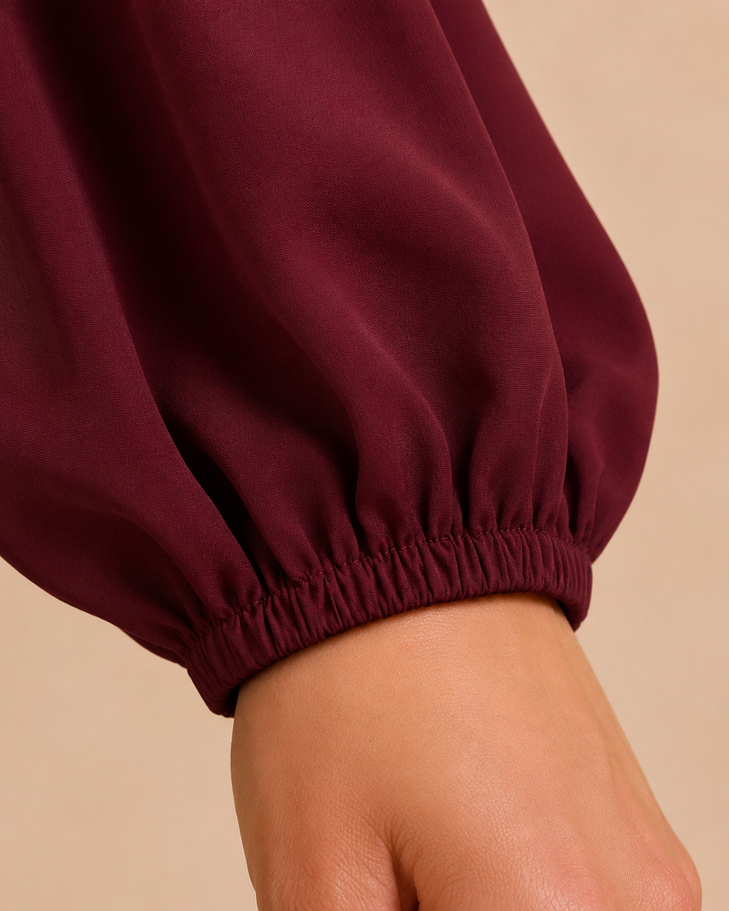 Burgundy Ruffle Sequin Blouse