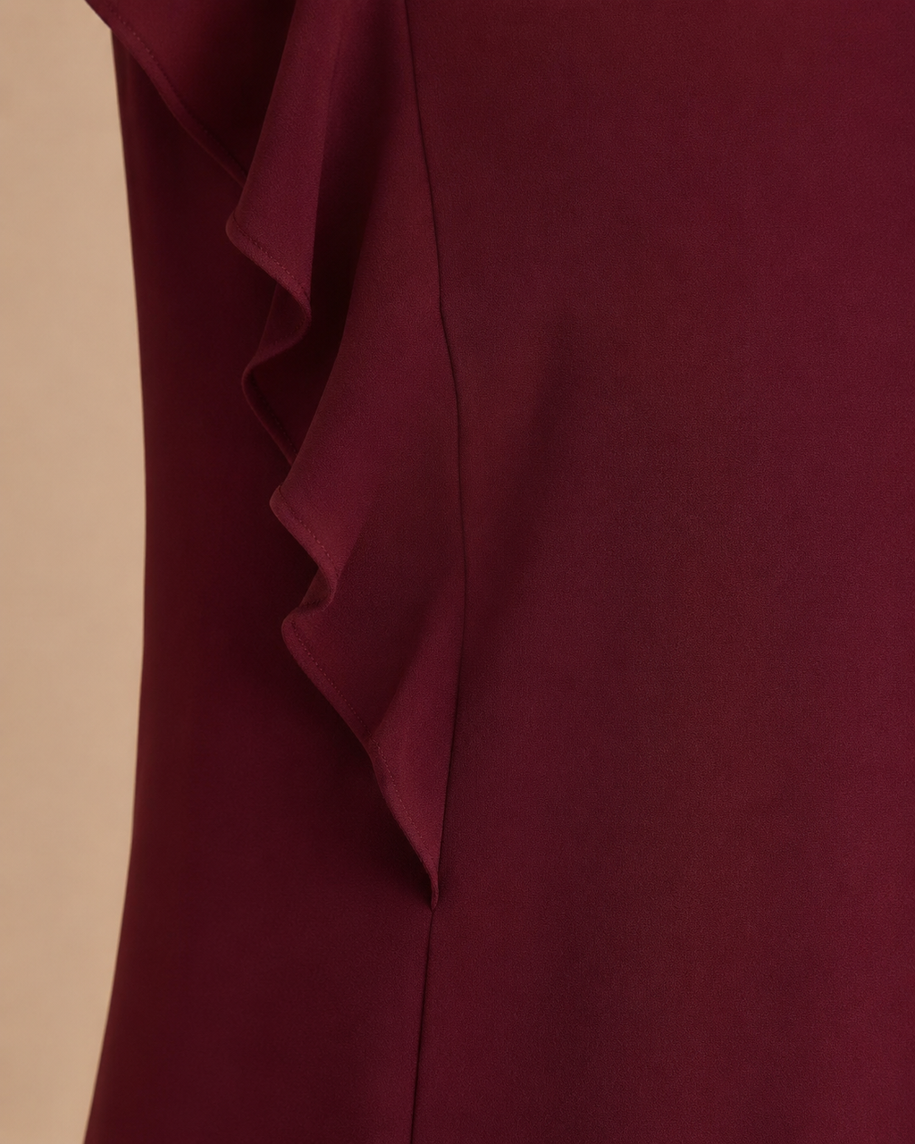 Burgundy Ruffle Sequin Blouse