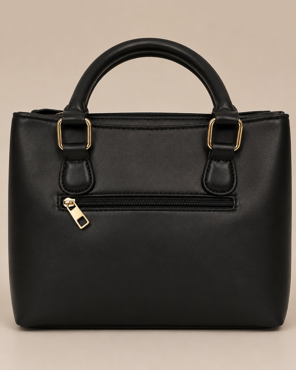 Black & Floral Print Structured Tote Bag