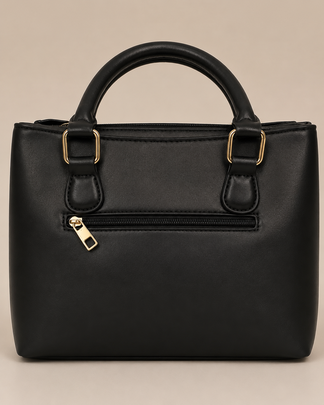 Black & Floral Print Structured Tote Bag