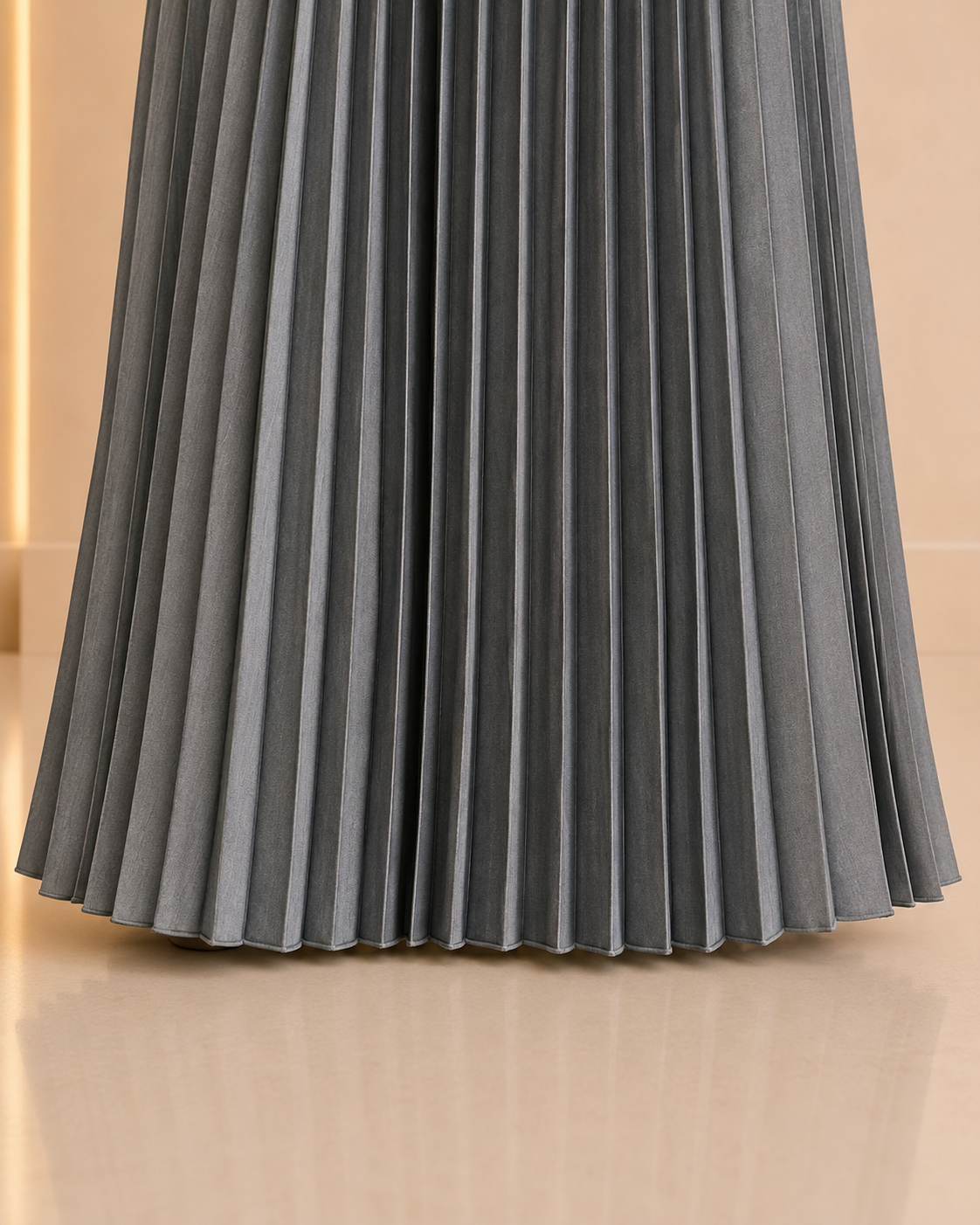 Grey Elegance Peplum & Pleated Skirt Dress