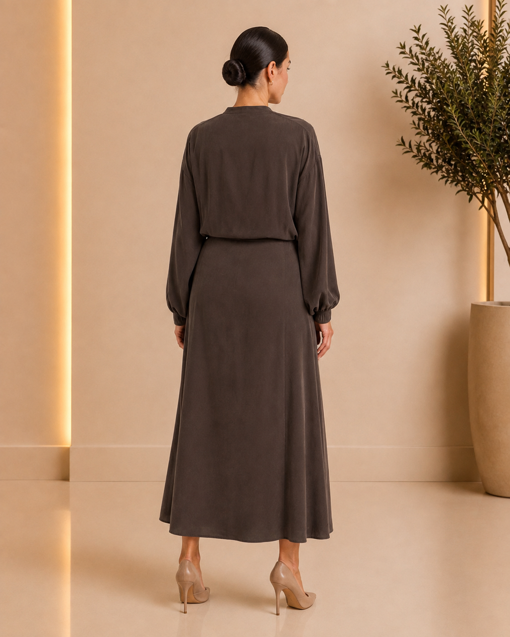 Elegant Draped Tie-Front Dress