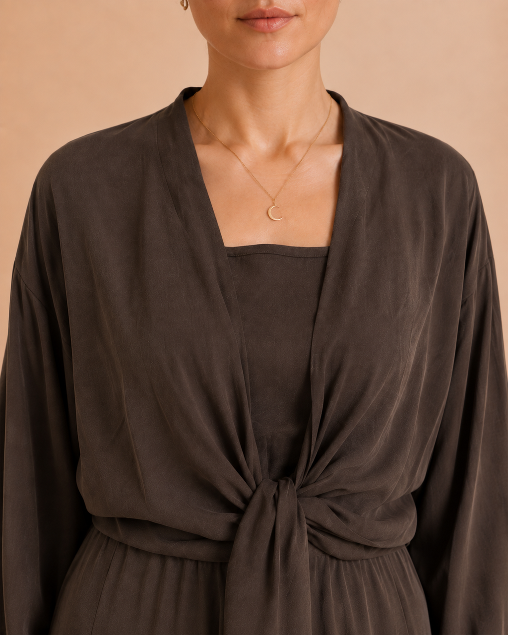 Elegant Draped Tie-Front Dress