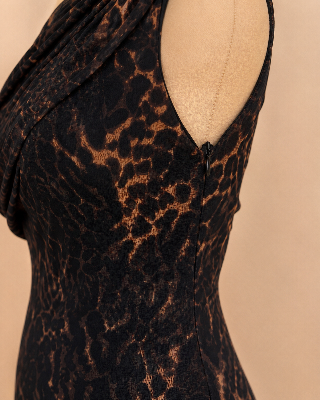 One-Shoulder Leopard Print Maxi Dress