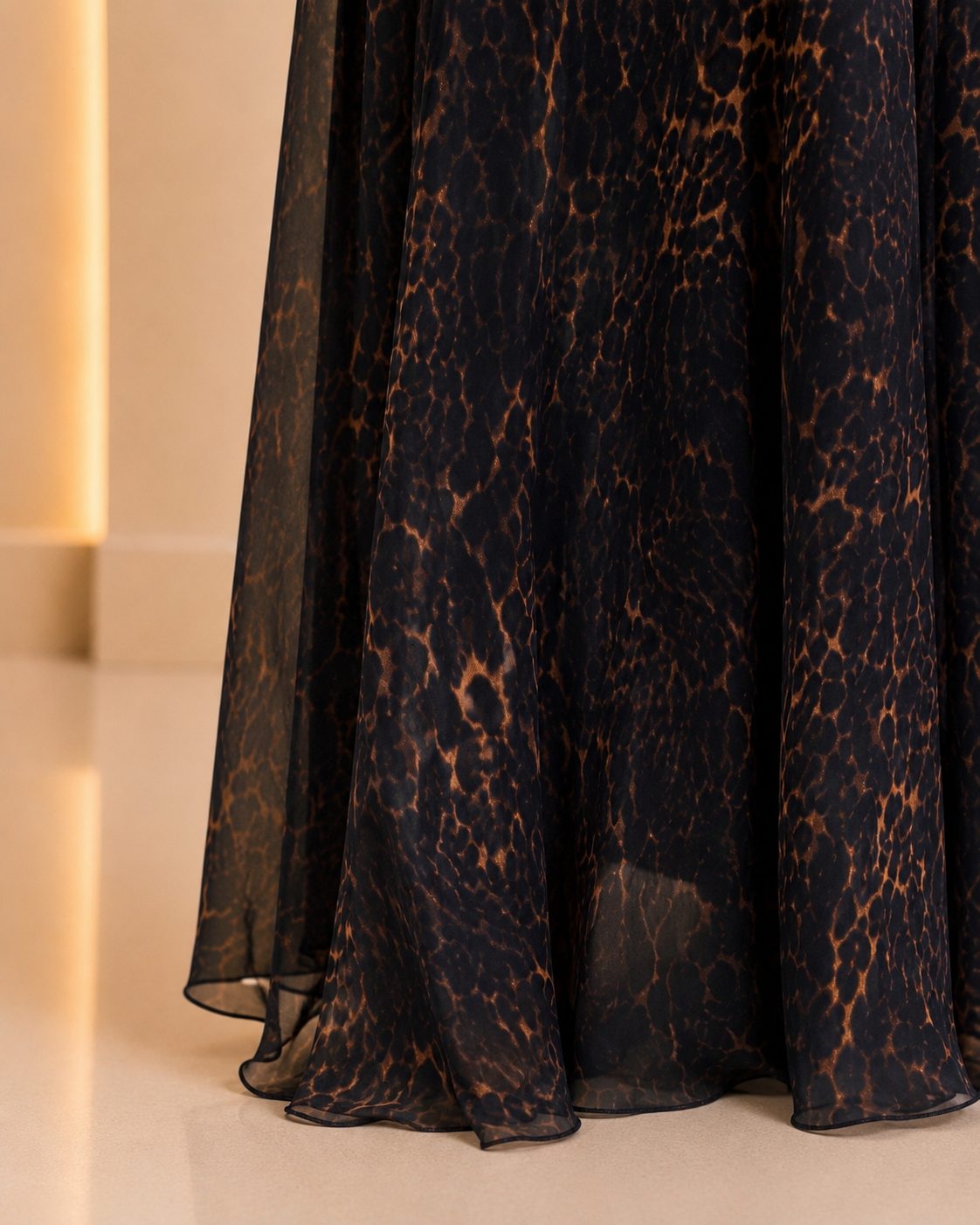 One-Shoulder Leopard Print Maxi Dress