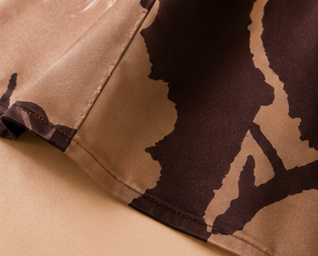 Mocha Bloom Satin Wrap Dress