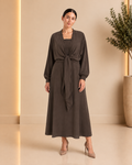 Elegant Draped Tie-Front Dress