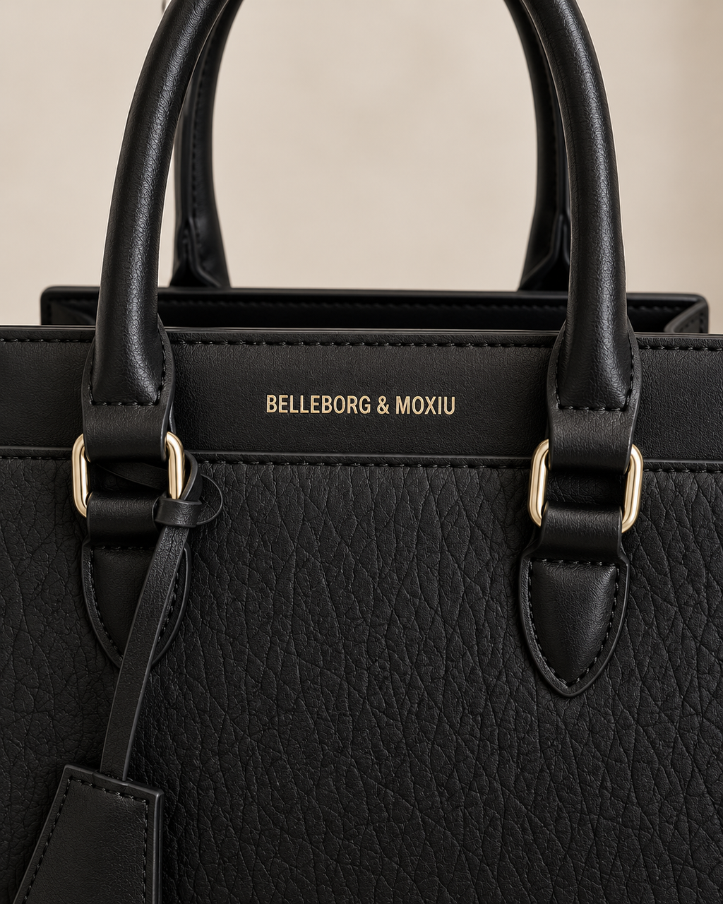 Noir Structured Textured Handbag