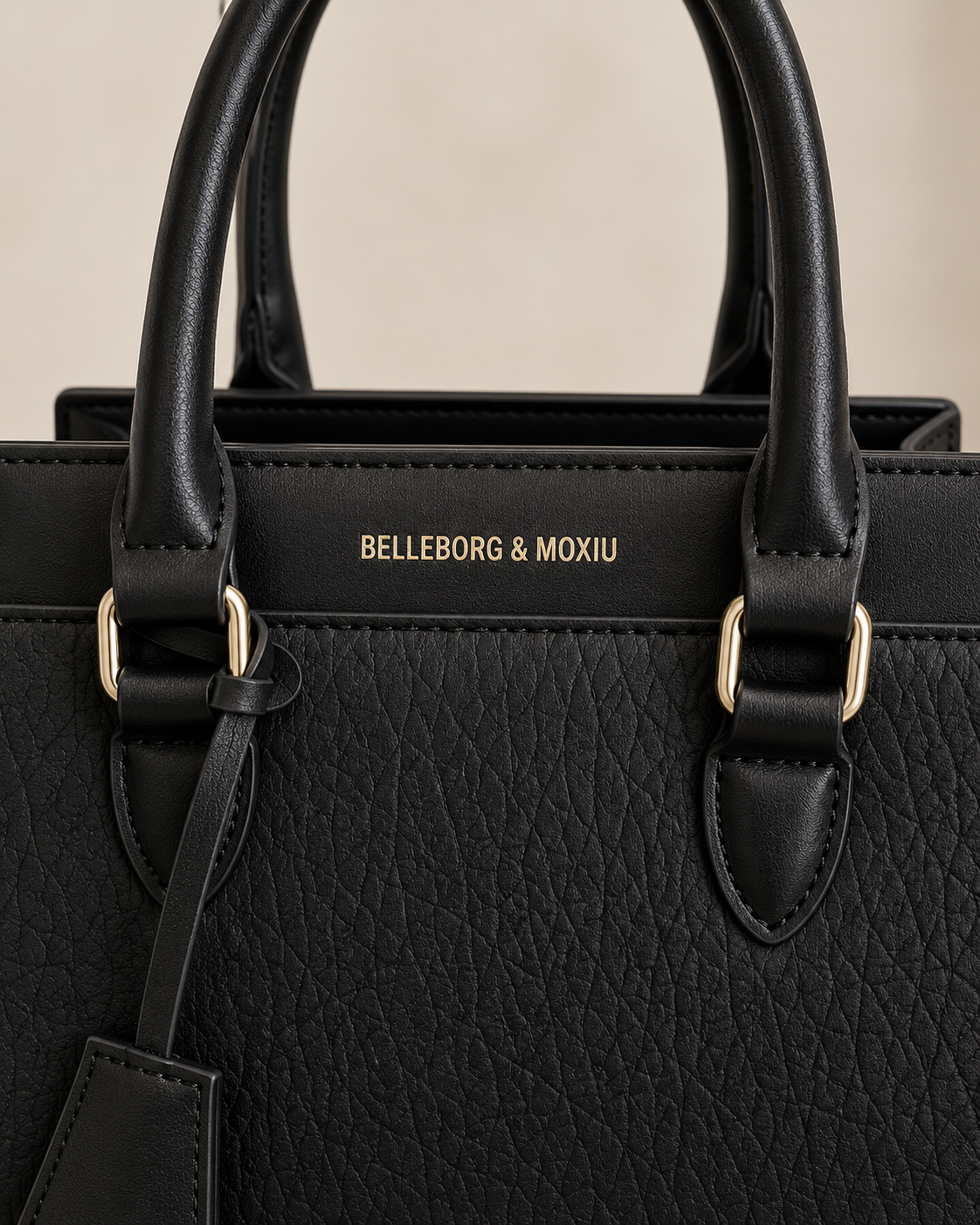 Noir Structured Textured Handbag