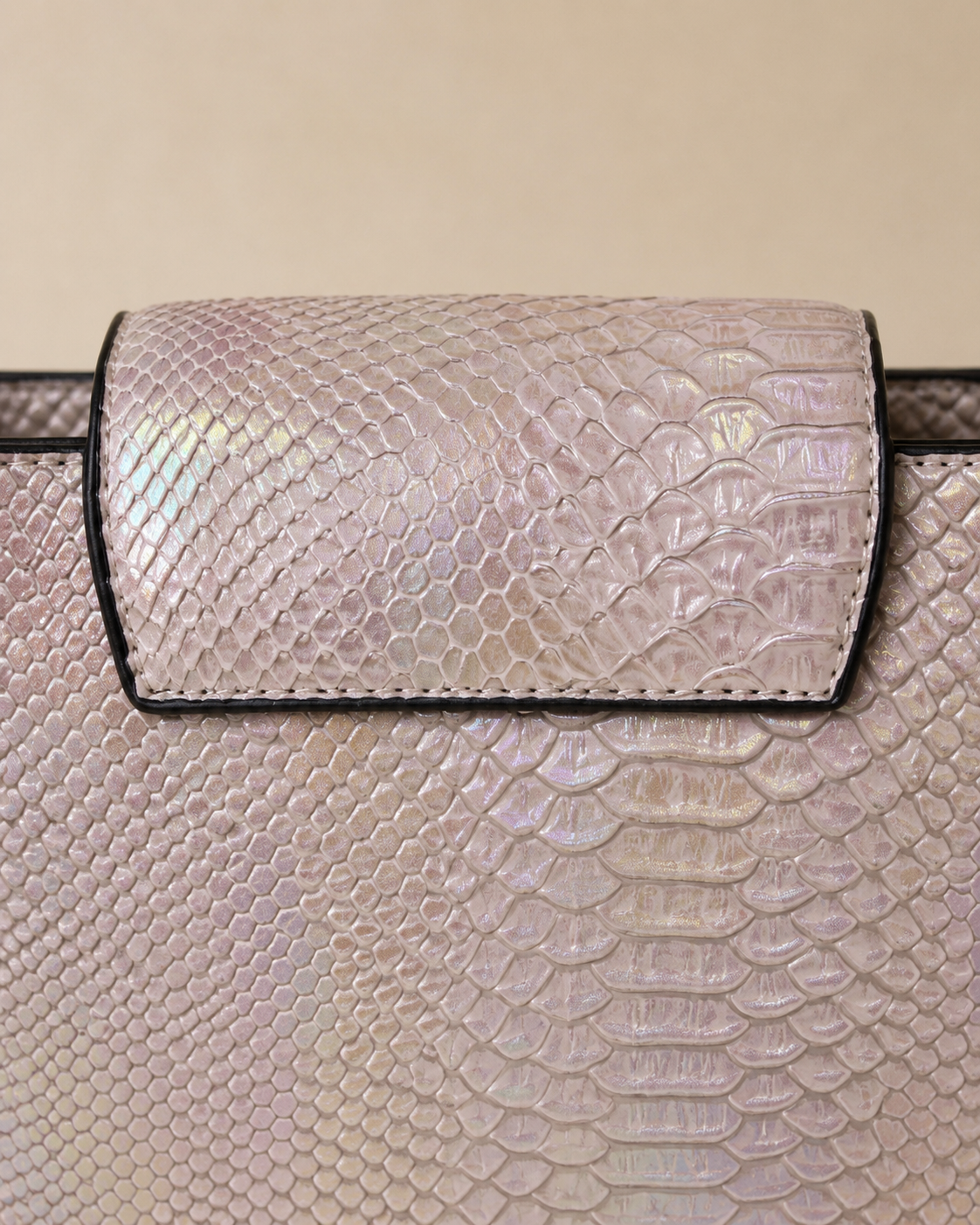 Iridescent V-Lock Top Handle Bag