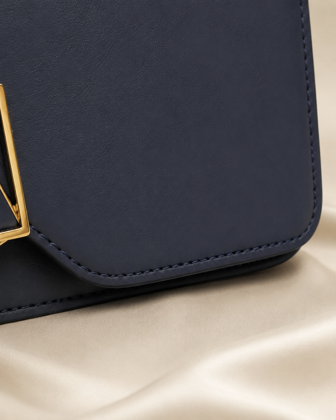 Navy Geometric Clasp Handbag
