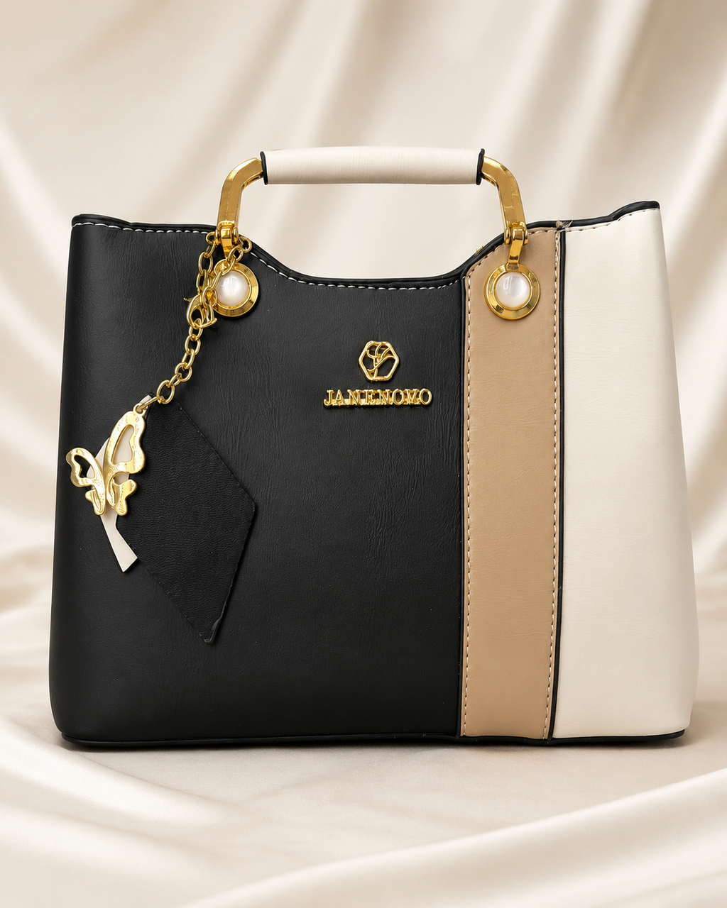 Tricolor Butterfly Charm Handbag