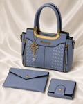 Danbaoly Blue Handbag with Matching Pouches