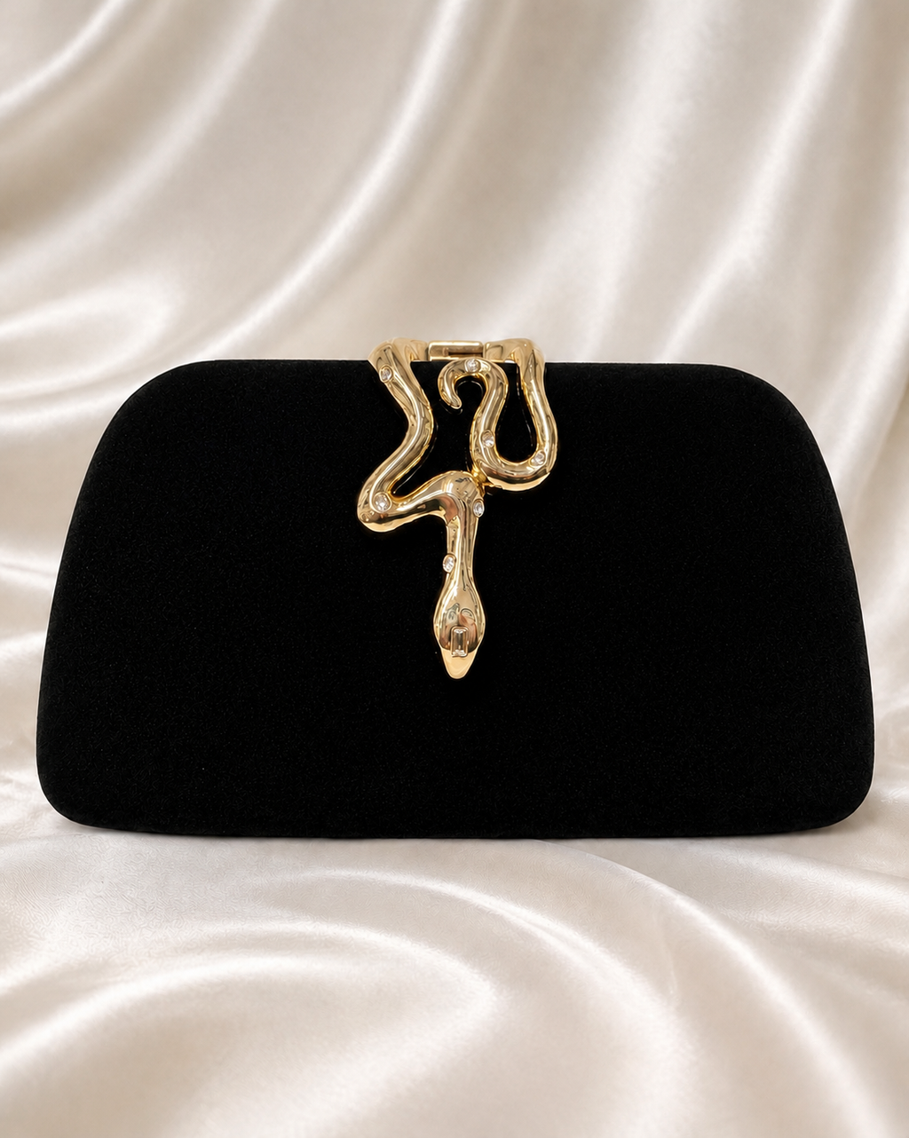 Black Velvet Serpent Clutch