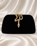 Black Velvet Serpent Clutch