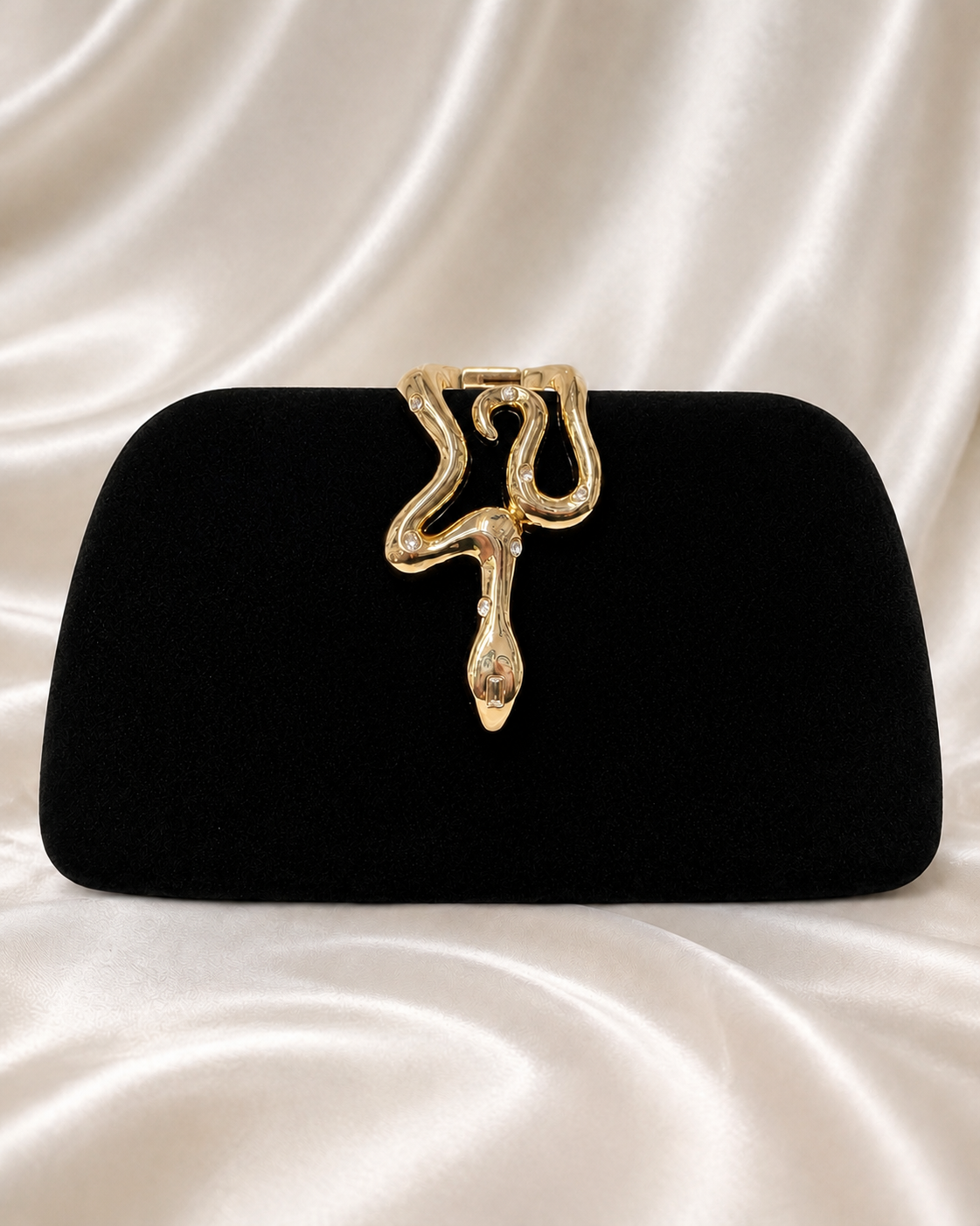 Black Velvet Serpent Clutch