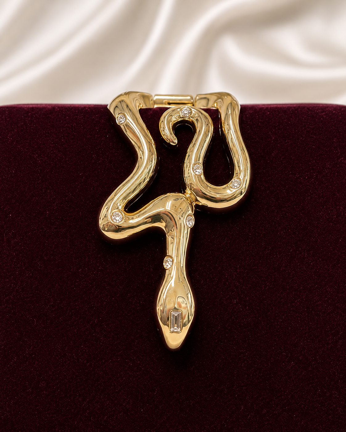 Burgundy Velvet Serpent Clutch
