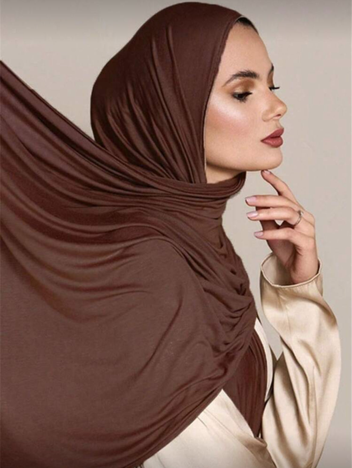 Chocolate Brown Jersey Hijab Scarf