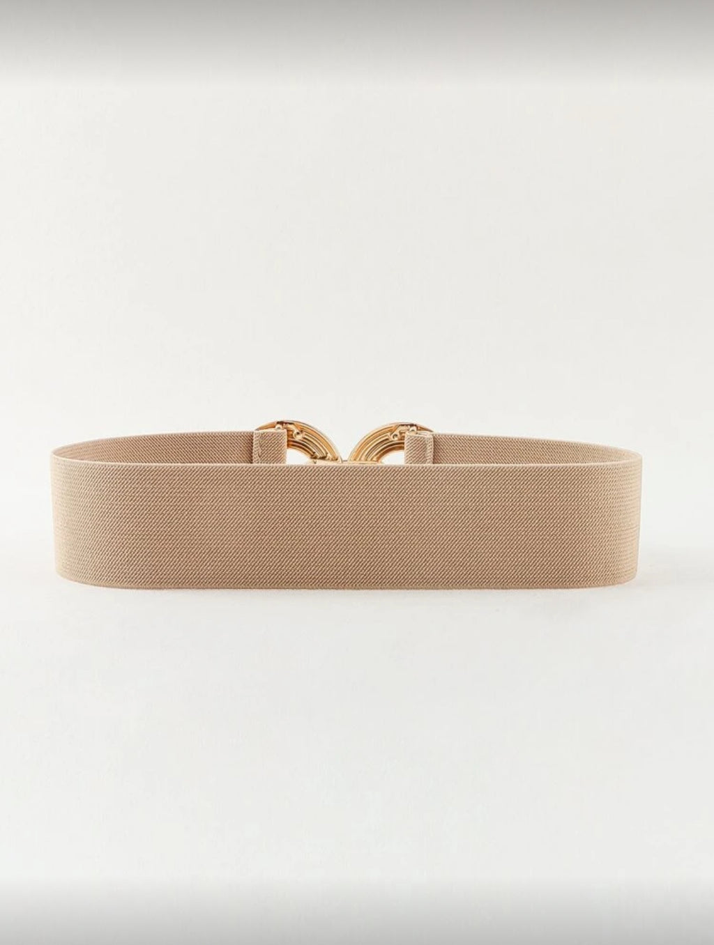 Beige Gold Double Ring Elastic Belt