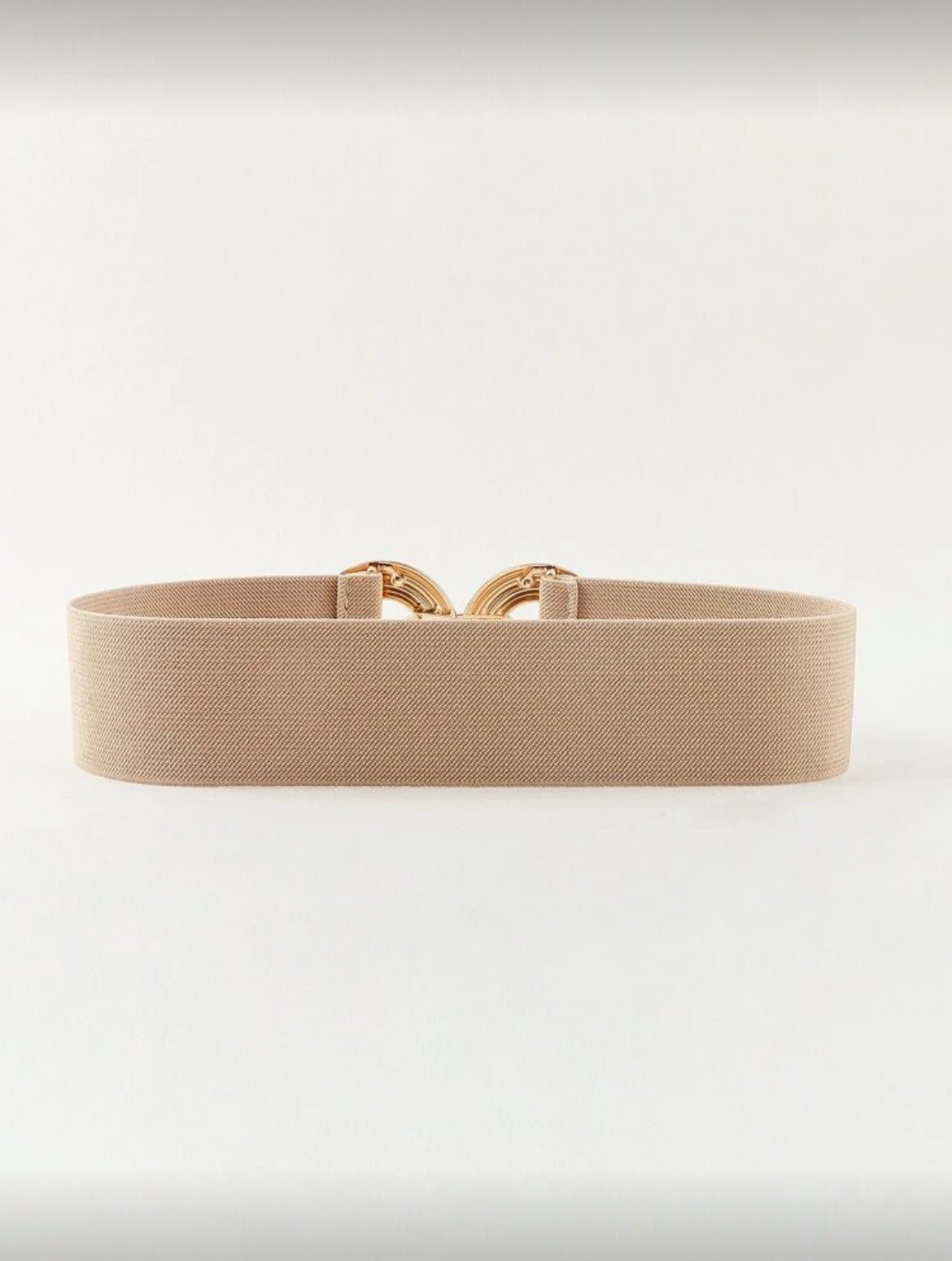 Beige Gold Double Ring Elastic Belt