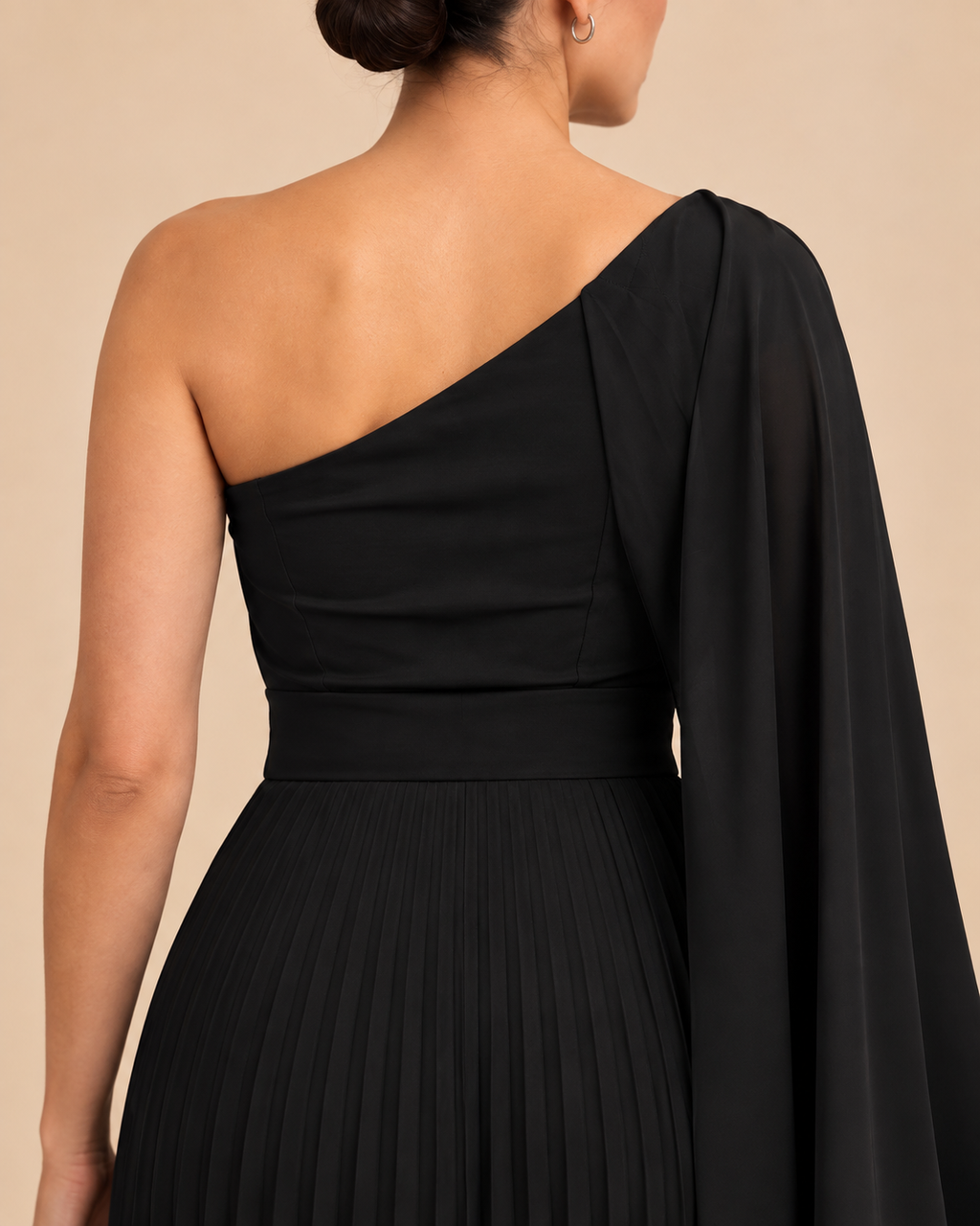 Back bodice and shoulder drape detail